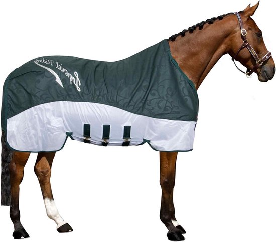 Paardendeken - Regen en vliegendeken - Paard beschermen - 2-in-1 functie - 215 - Groen Paardendeken - Regen en vliegendeken - Paard beschermen - 2-in-1 functie - 215 - Groen