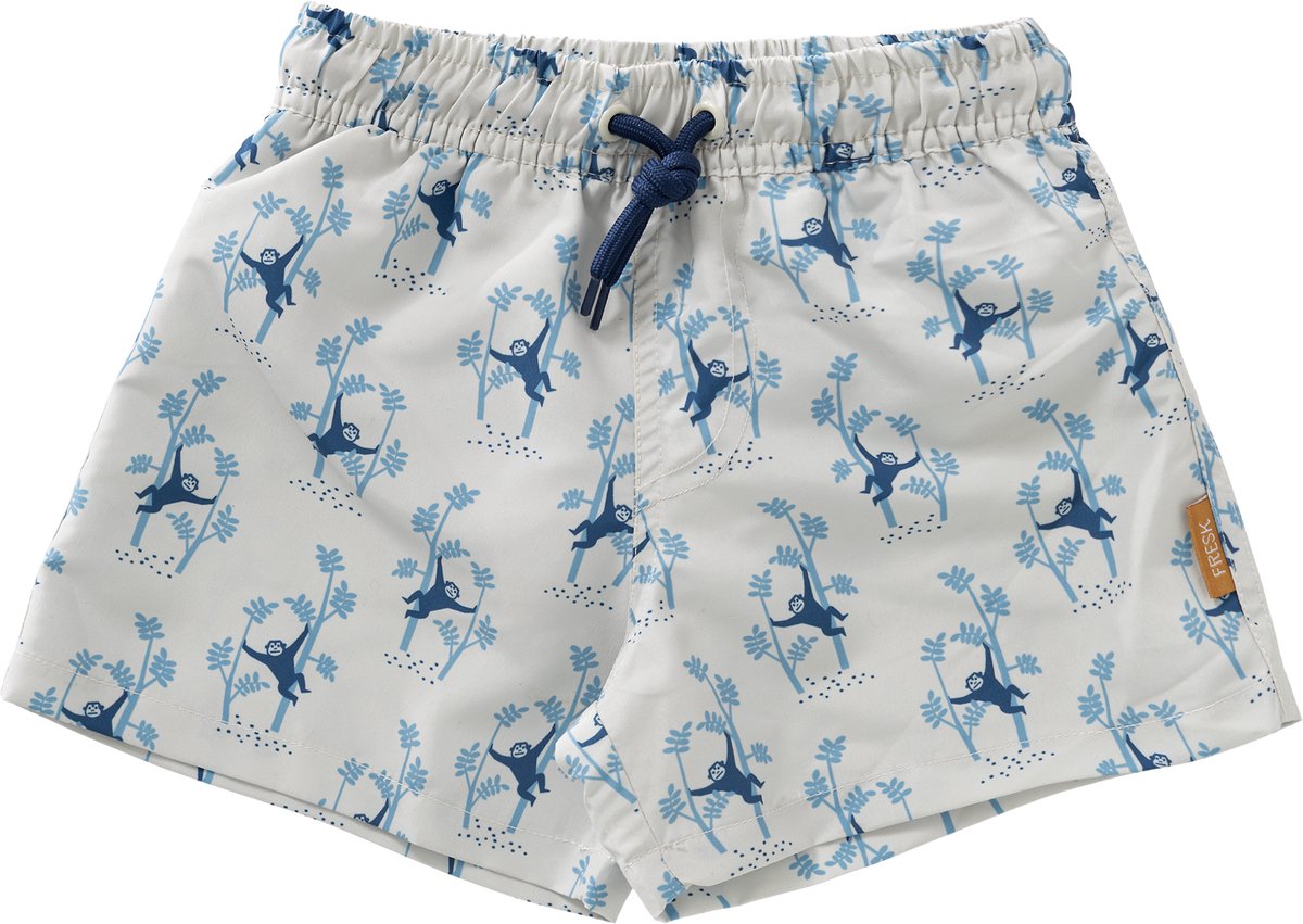 Fresk UV Zwembroek voor Jongens 98 - Sneldrogende Zwemkleding - UV-bescherming UPF 50 - Zwemshort Kinderen - Creme - Monkey