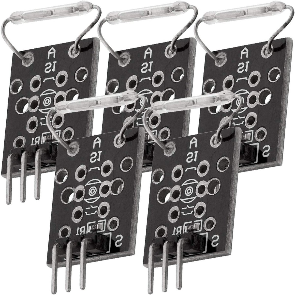 Magnet Switch Module - Reed Sensor - Projecten Arduino - Mini Formaat - 5 Stuks - Zwart