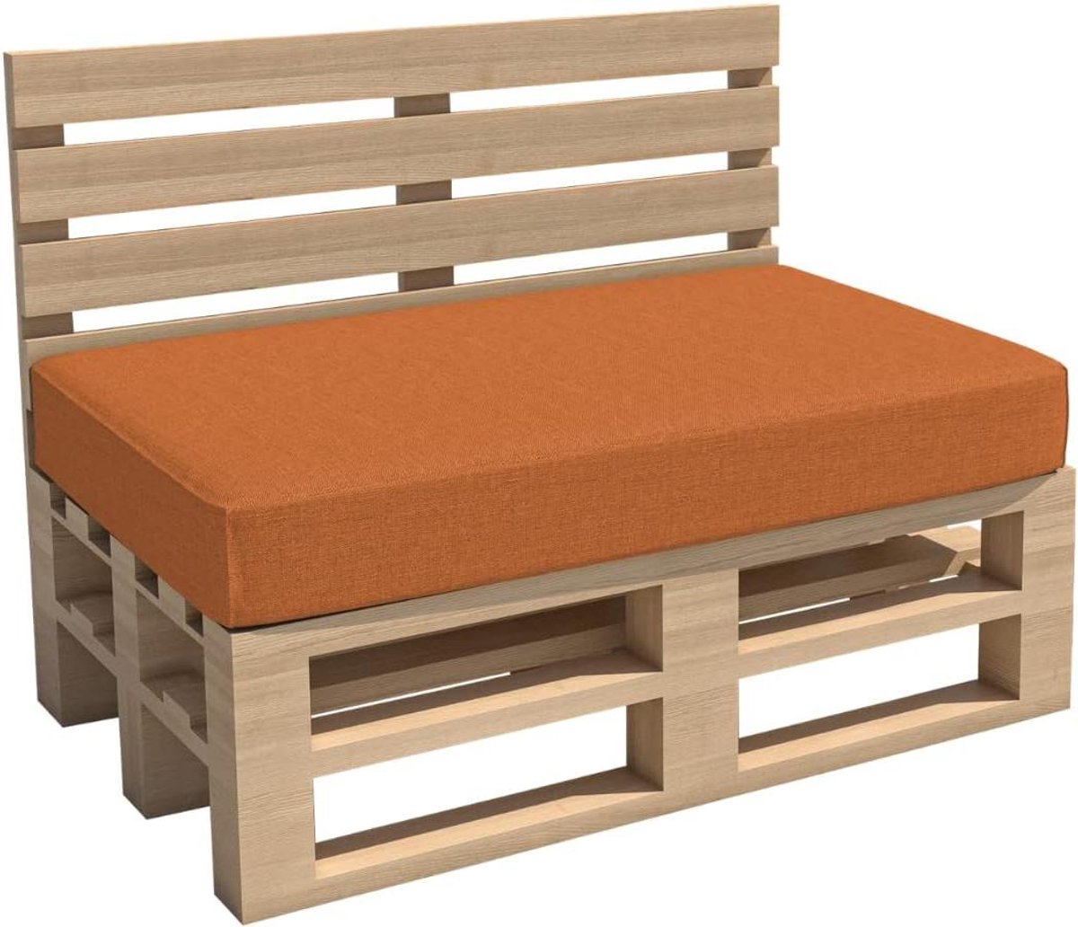 Palletkussen Zitkussen - Tuinkussen Bankkussen - Comfortabel Zitten - Waterafstotend Polyester - 120x60x15 cm - Oranje