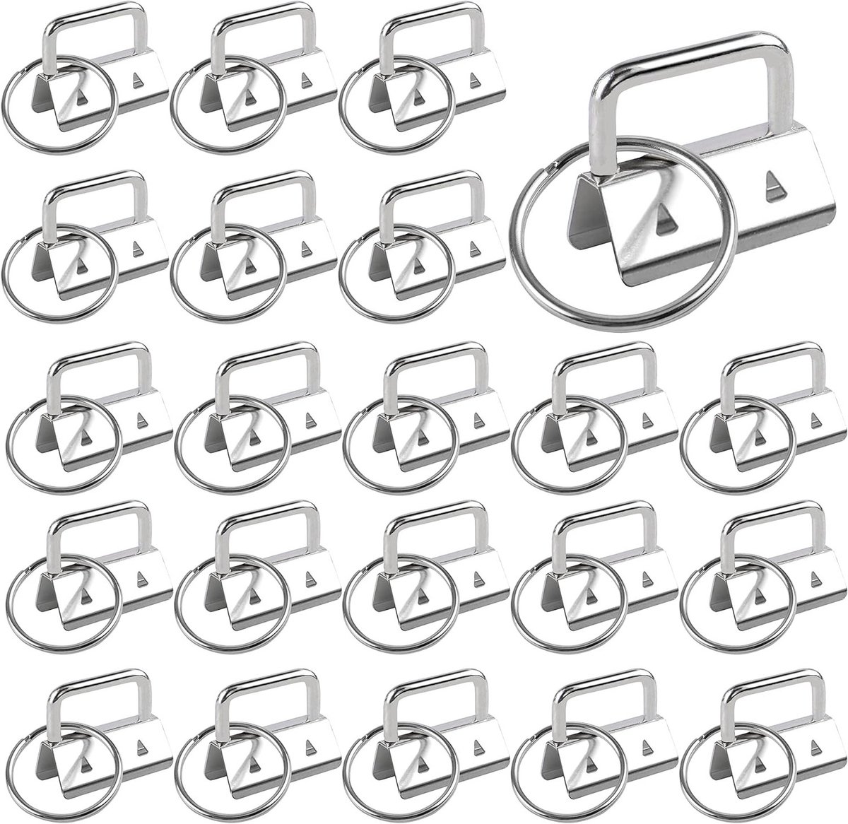 40 Stuks Sleutelhanger Hardware Staartclip Polsband Sleutelhanger Armband Accessoires - Zilver 26mm