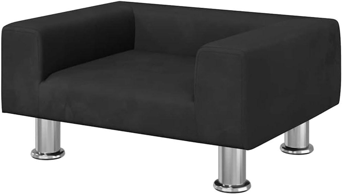 Kinderbank - Peuter zitje - Ontspannen lezen - Zacht fluweel - 50x40x26.5 cm - Zwart