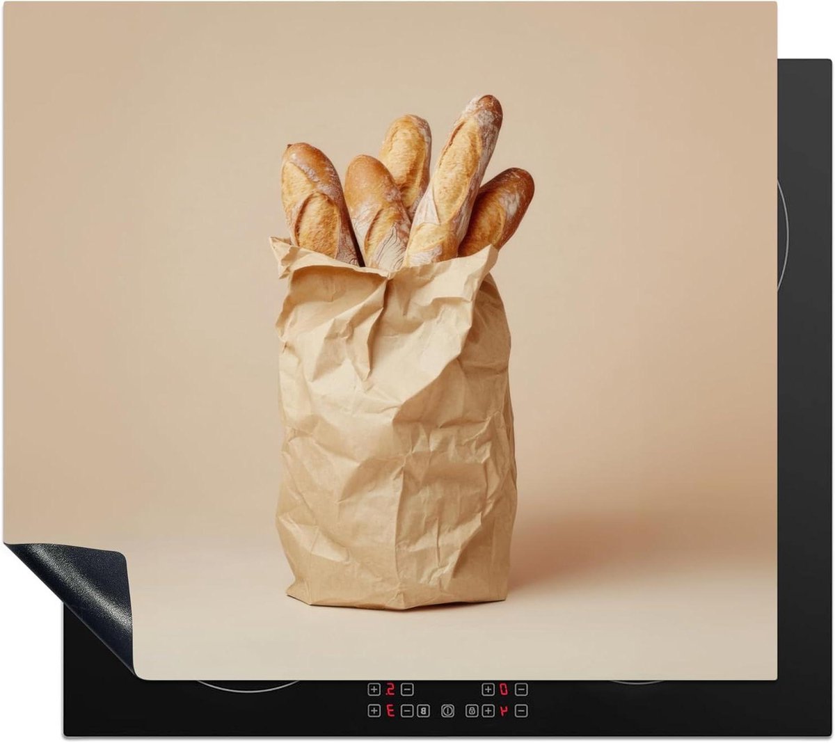 Inductie Beschermer - Kookplaat Mat - Keuken Decoratie - Unieke Foto Print - 60x52 cm - Beige