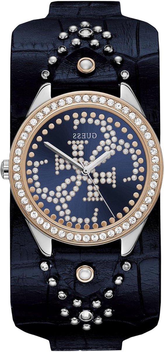 Dameshorloge Blauw - Polsjuweel - Tijd Aflezen - Blauw Lederen Band - 37 mm Kast - Blauw