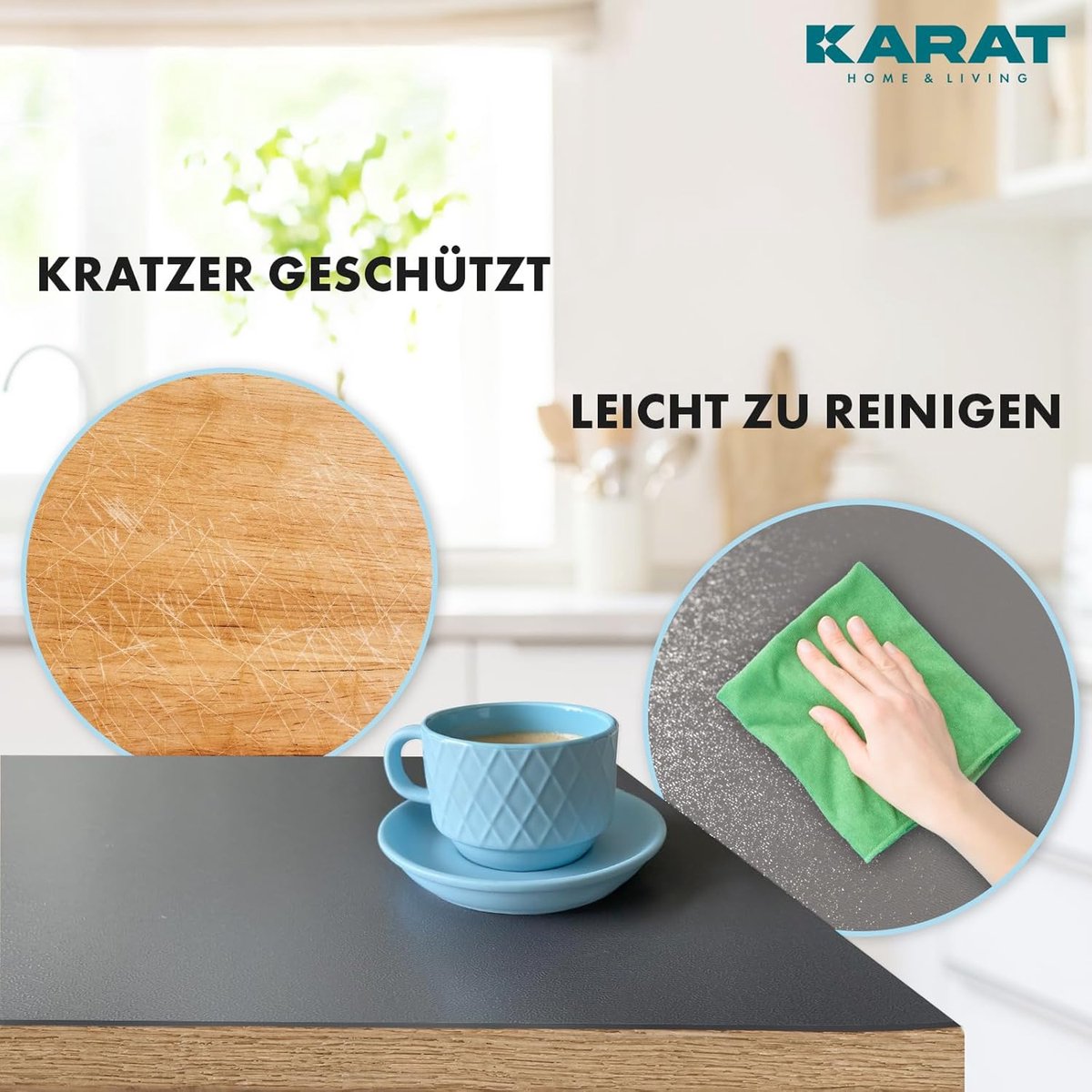 Tafelfolie - Tafelbeschermer - Tafel Beschermen - Afgeschuinde rand - 100 x 60 cm - Donkergrijs