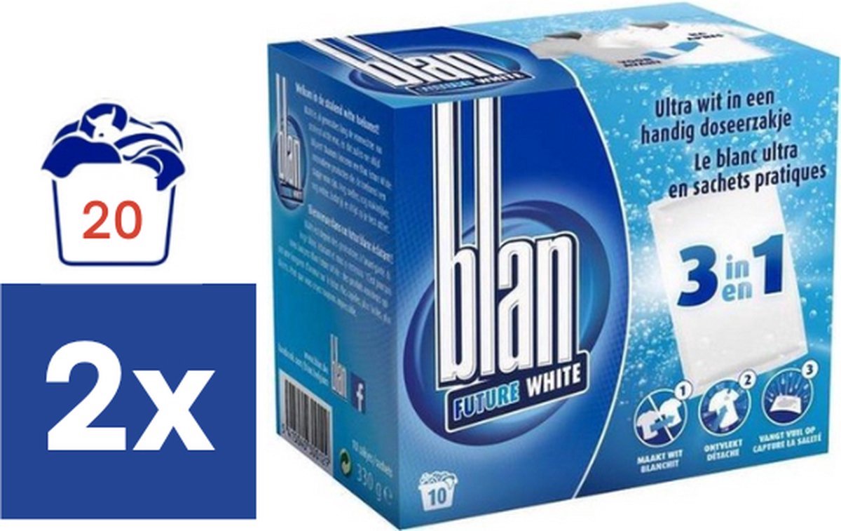 Blan Future white 3in1 doseerzakjes Witte was - 2 x 10 zakjes