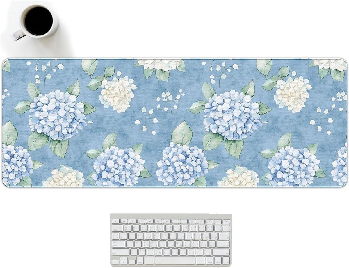 Decoratieve Muismat - Bureau Mat - Esthetisch Bureau - Versterkte Randen - 80 x 30 cm - Blauw