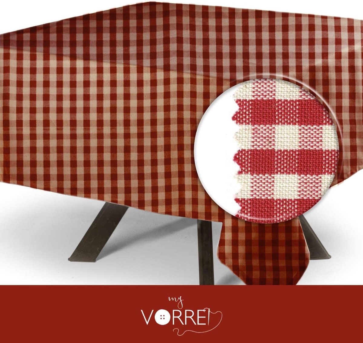 Vierkant Tafelkleed - Geruit Kleed - Eettafel Dekken - Geverfd Garen - 175x175 cm - Amarena