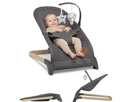 Lionelo June Wipstoel Baby – tot 9 kg – 3-punts veiligheidsgordels – Lichtgewicht – Mesh Bekleding – Plat Opvouwbaar – Natuurlijke Schommelbeweging – Gecertificeerd – Babyschommel & Wipstoeltje