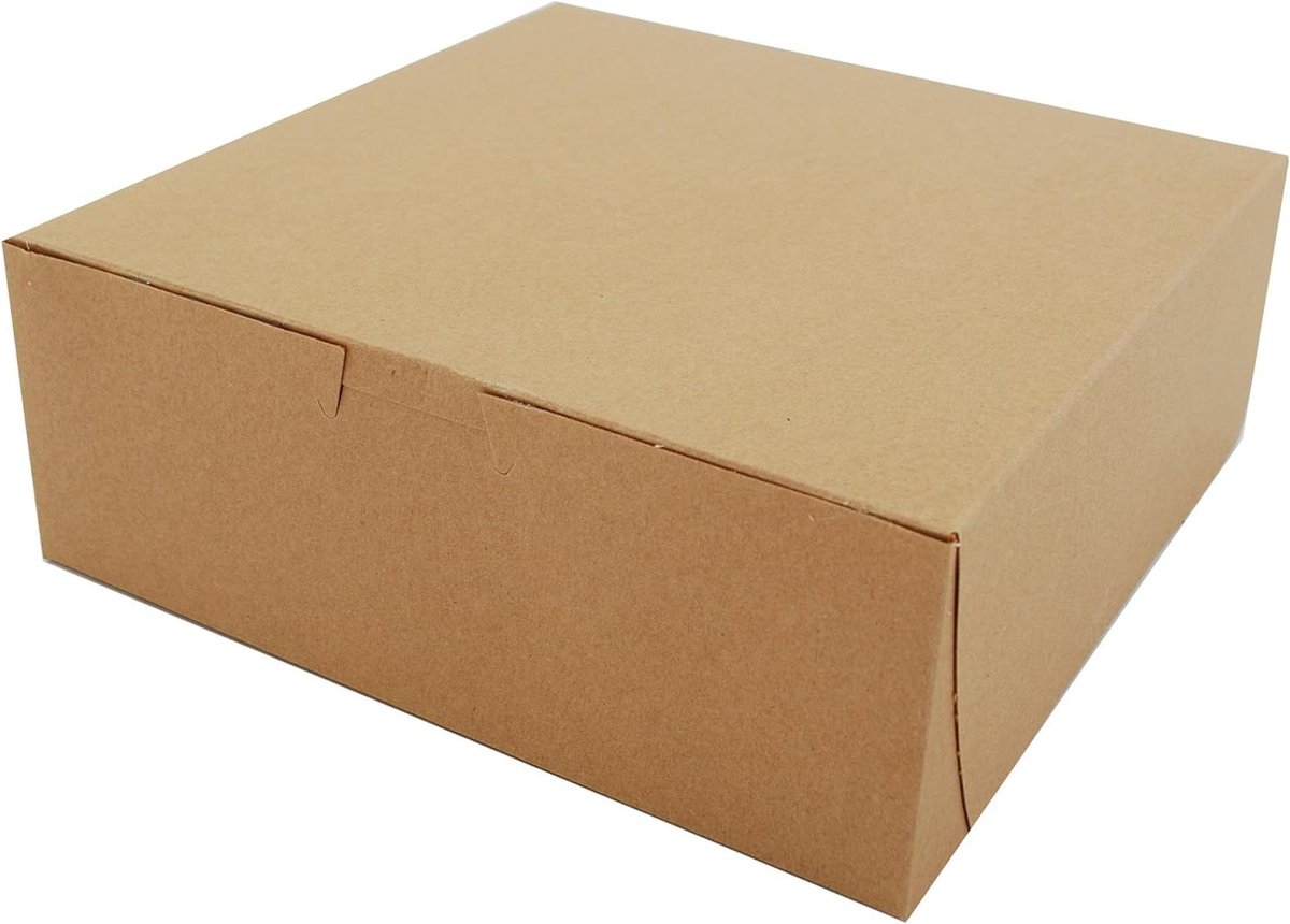 Bakkerij Dozen - Taartdozen Verpakking - Gebak Vervoeren - Chloorvrij Karton - 250 Stuks - Bruin