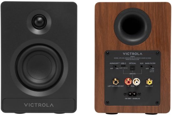 Victrola Tempo Zwart - Bluetooth Boekenplank Speakers, 80W RMS — afbeelding 2