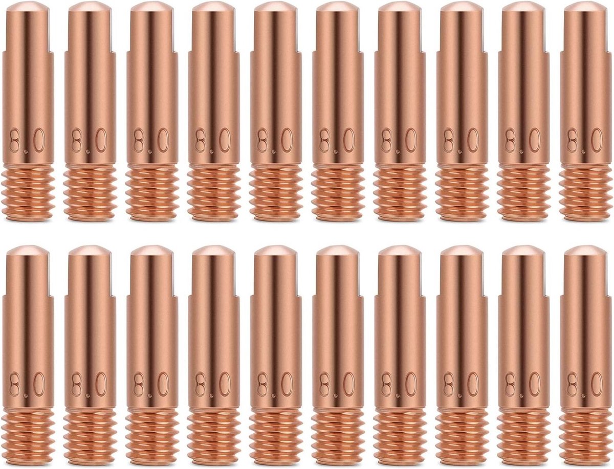 20 Stuks Koperen Lasdoppen voor 15AK MIG/MAG Lasapparaat - Verbruiksartikelen voor Efficiënt Lassen