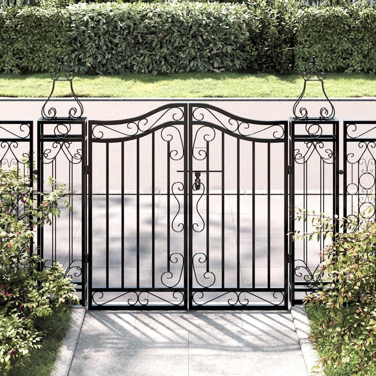 Tuinpoort Smeedijzer - Buitenhek Draaipoort - Tuin Toegang Creëren - Gepoedercoat Smeedijz