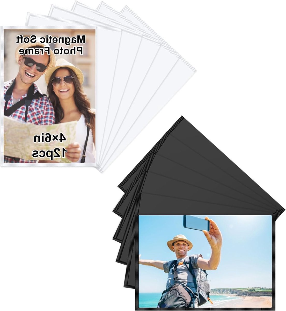 12 Stuks Magnetische Fotolijsten 10x15cm voor Koelkast - Ideaal voor Foto's en Herinneringen