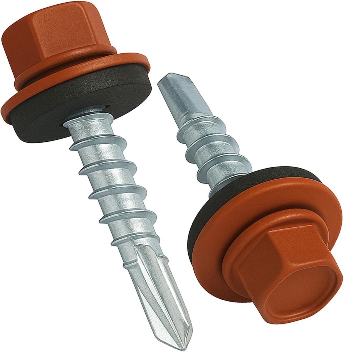 Dakschroeven - Zelfborende schroeven - Dakbedekking - Met EPDM afdichtring - 4.8x35 mm - Koperbruin