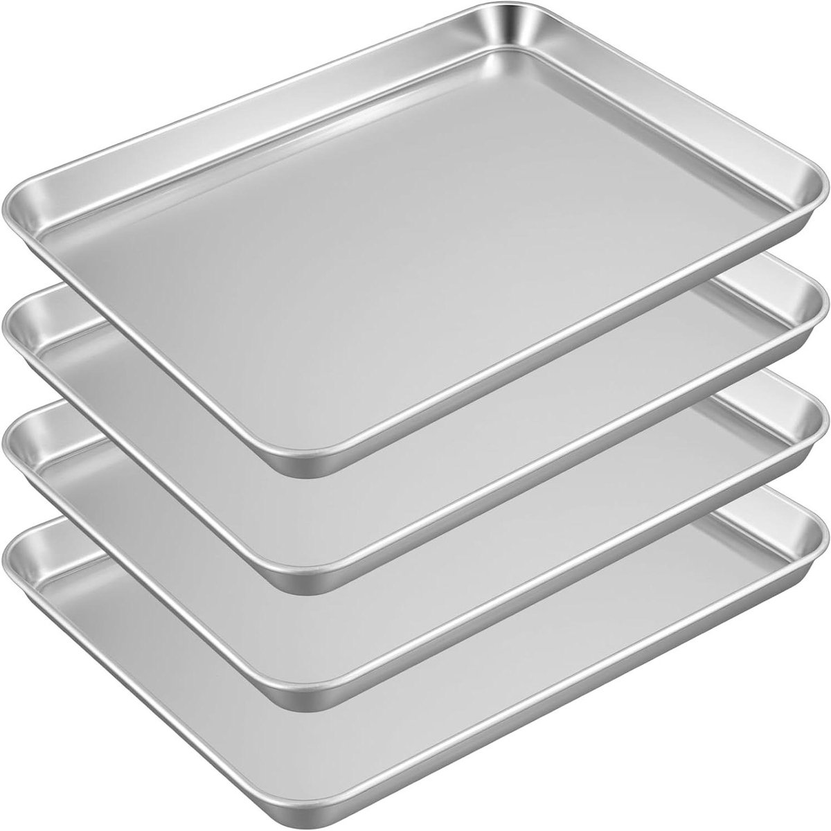 Roestvrijstalen Bakplaat - Ovenplaat Rooster - Koken en Bakken - Duurzame Constructie - 4-Delig Pakket - Zilver