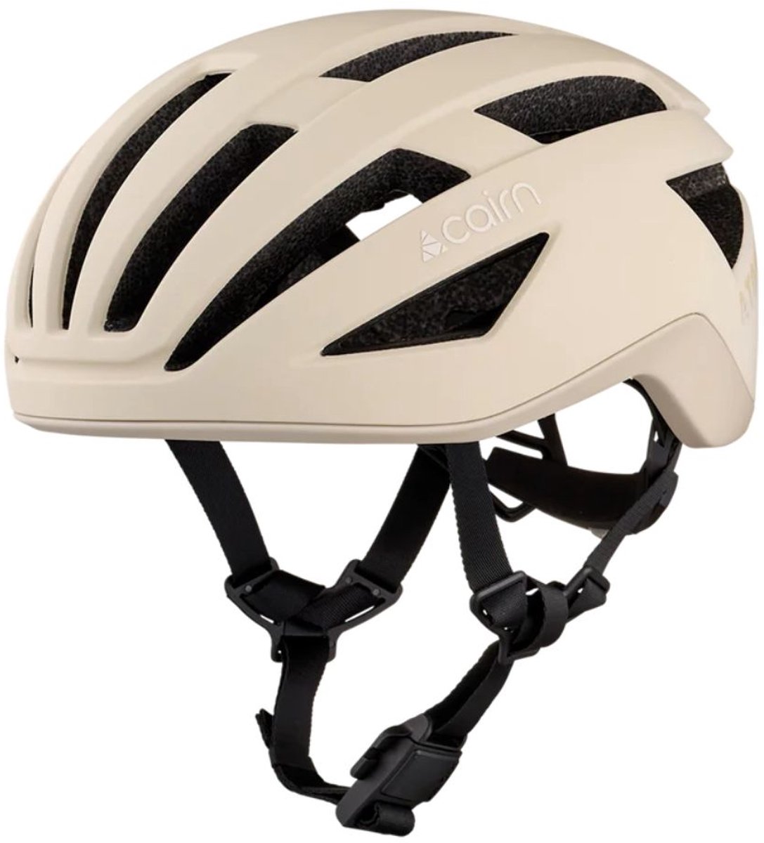 Cairn Fietshelm Atom - Heren & Dames - Racefiets, MTB, Gravel, All road - Mat Argile White - Maat S (52-55 cm)