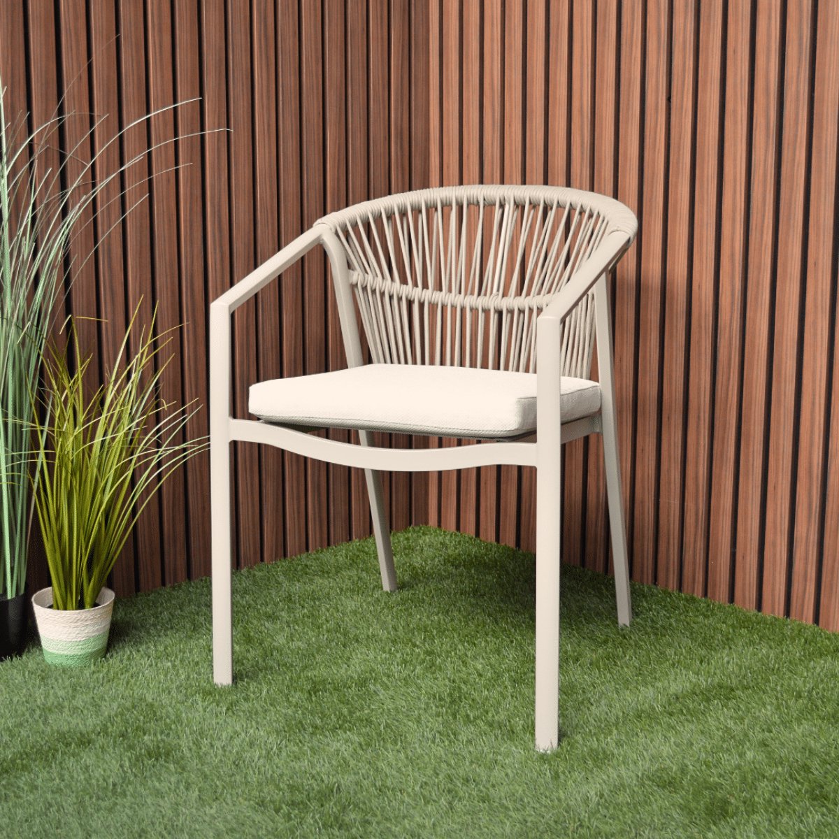 Tuinstoel Valencia Warm Wit Relax Dining (stapelbaar) - 6301W