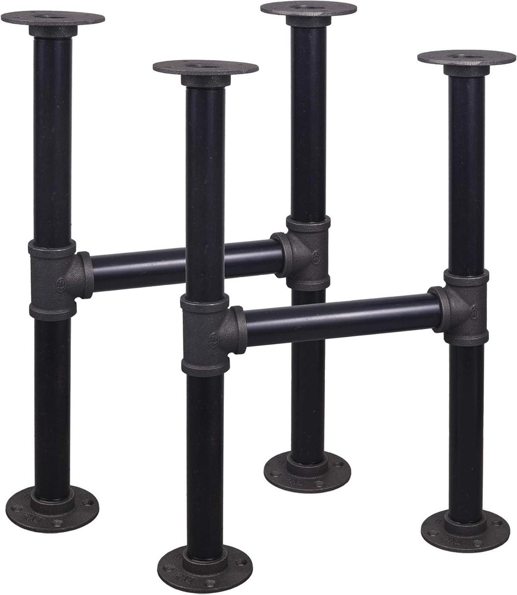 Industriële Tafelpoot Set - Bureau Poten Metaal - Meubels Maken - Verstelbare Hoogte - 16 Inch - Grijs