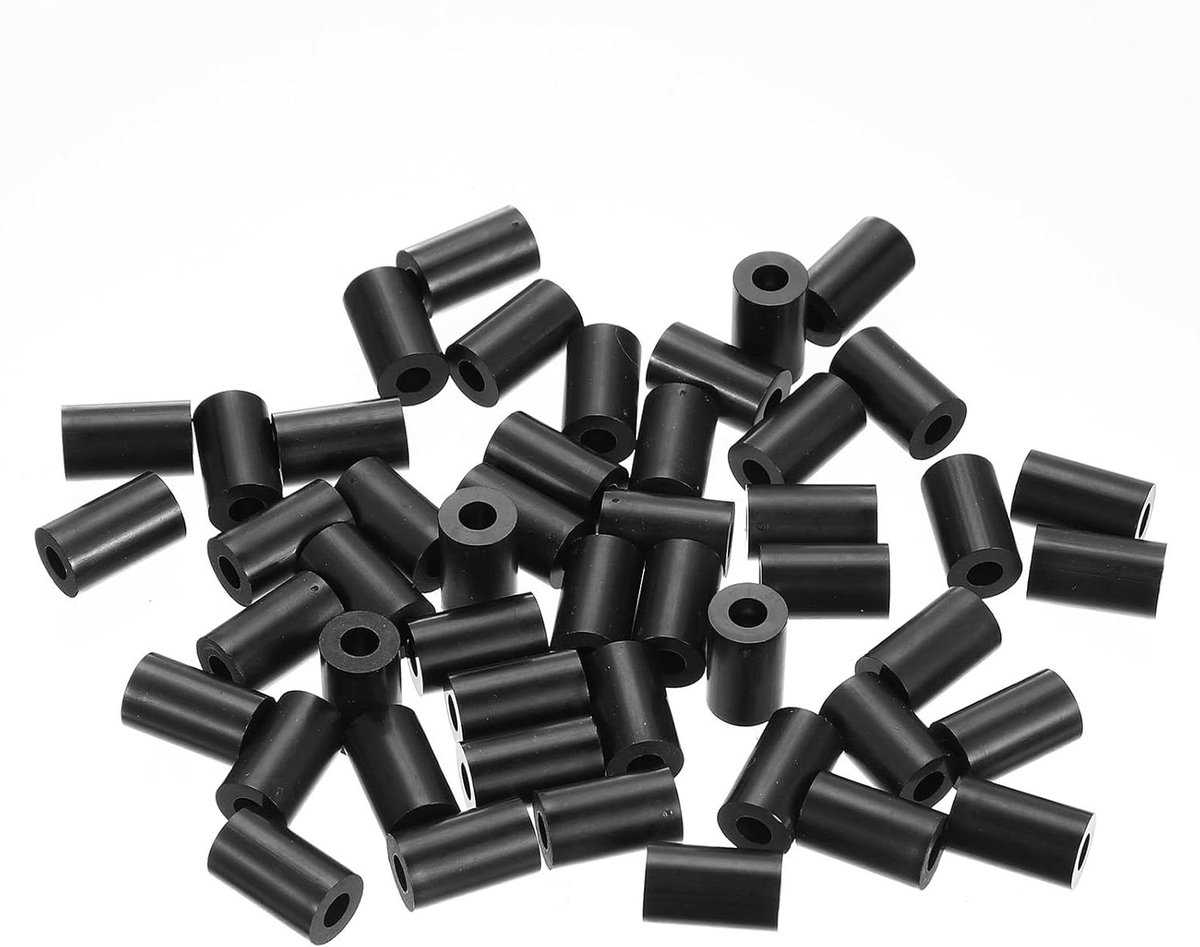 Ronde Spacer Washers - Plastic Afstandhouders - Elektronica Montage - Niet-geleidend Materiaal - 120 Stuks - Zwart