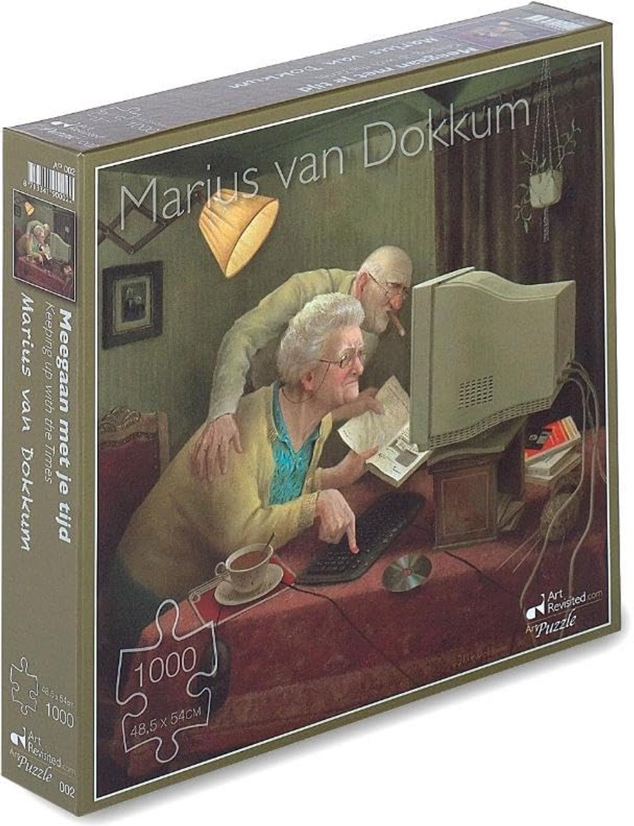 1000-stuks puzzel - humoristisch ontwerp 'Meegaan met je tijd' - Marius van Dokkum