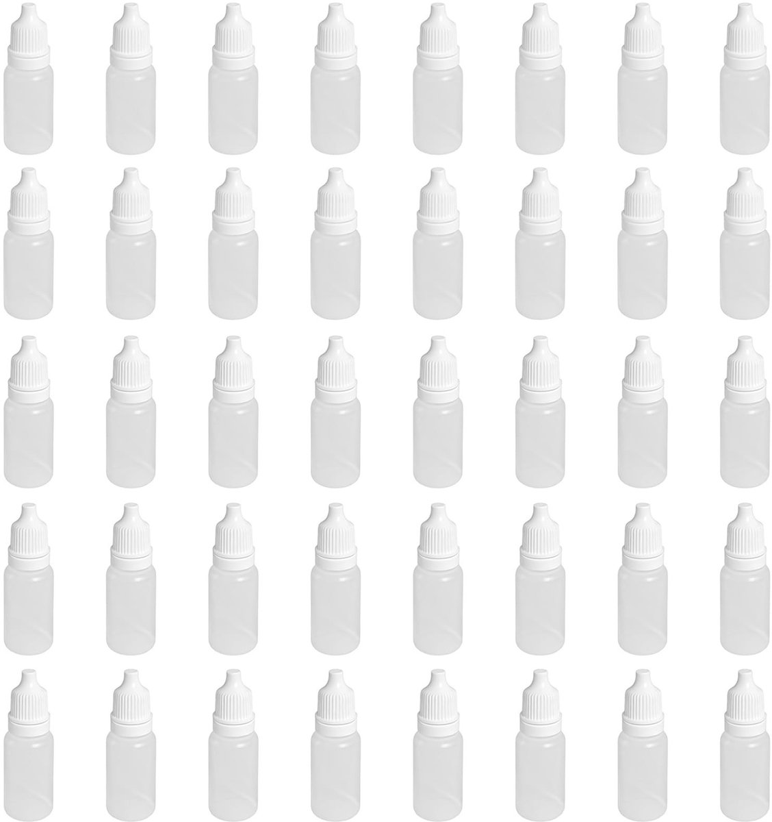 NTH products- Druppelflesjes 50 stuks 20 ml - Knijpbare Flesjes - Oogvloeistof Containers - PE Plastic - Verwijderbare Druppels - Schroefdop Levenslang Levenslang - Druppelfles