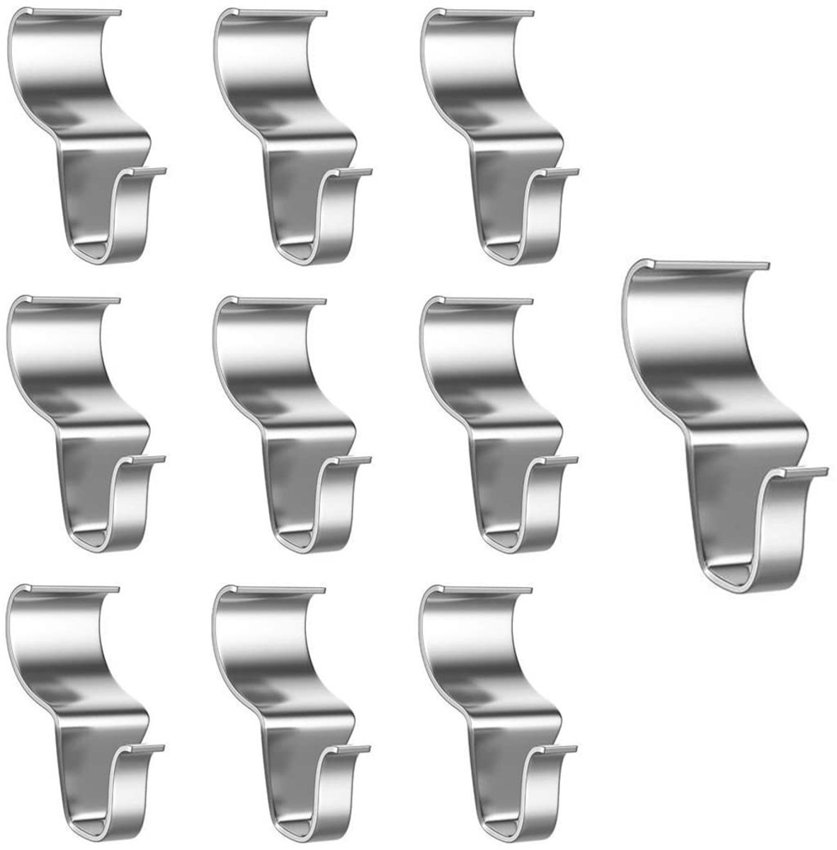 MTTproducts- Haken voor Vinylbekleding - 10 Stuks - Roestvrij Staal - Laag Profiel - Eenvoudig te Installeren - Maximaal 10 kg Belastbaar - Ophanghaken