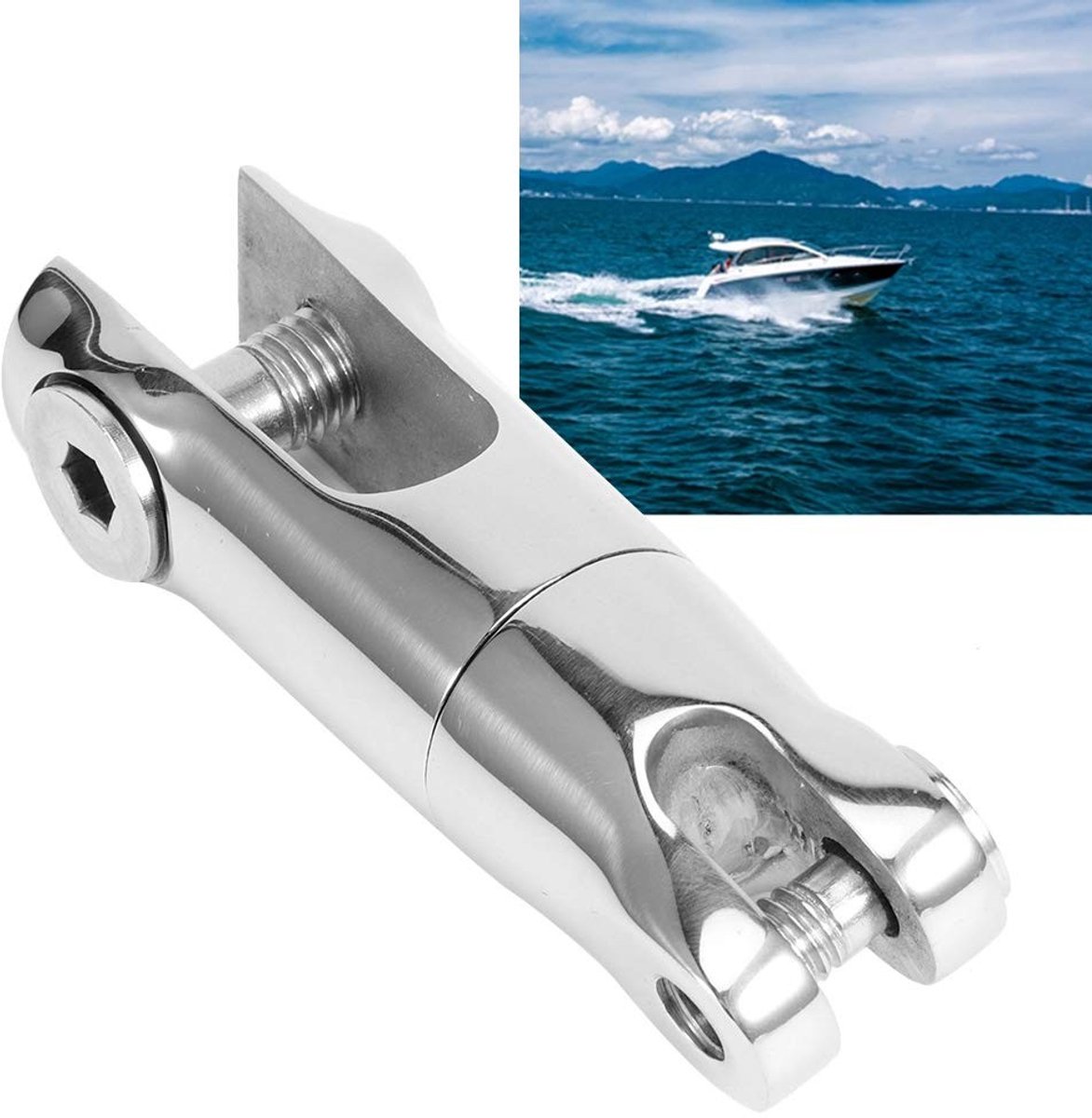 MTTproducts- Ankerconnector Draaibaar - Roestvrij Stalen Connector - Roterende Stekker - Bootaccessoires - Voor 6-8 mm Ketting - Corrosiebestendig - Anker