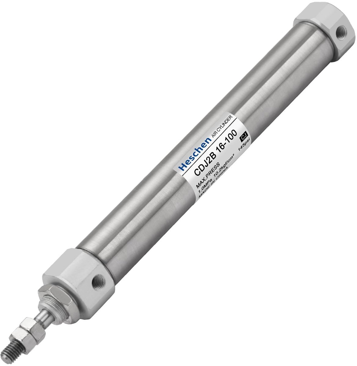 MTTproducts - Pneumatische Cilinder - Slim Ontwerp - 16mm Bore - 100mm Slag - Handmatig Bediening - Ideaal voor Diverse Toepassingen - Metaal