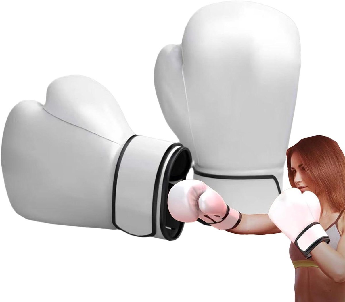 Bokshandschoenen Heren - Kickboks Handschoenen - Zware Zak Training - Verbeterde Controle - 280 Gram - Wit