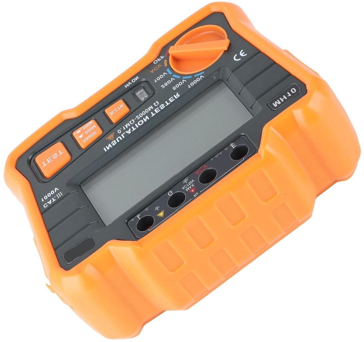 Digitale Megohm-meter - Isolatieweerstand Tester - Elektrische Veiligheid - Automatische Ontlading - 94.4 mm Display - Oranje