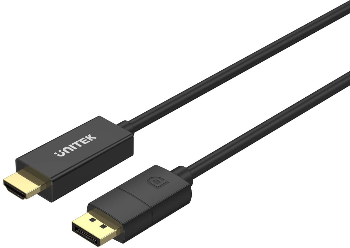 UNITEK V1608A video kabel adapter 1,8 m DisplayPort HDMI Grijs