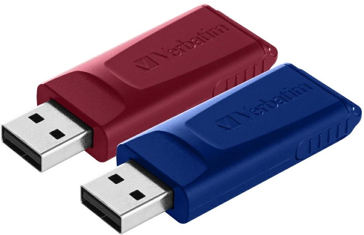 Verbatim Slider USB-stick 32 GB Rood, Blauw 49327 USB-A 2.0