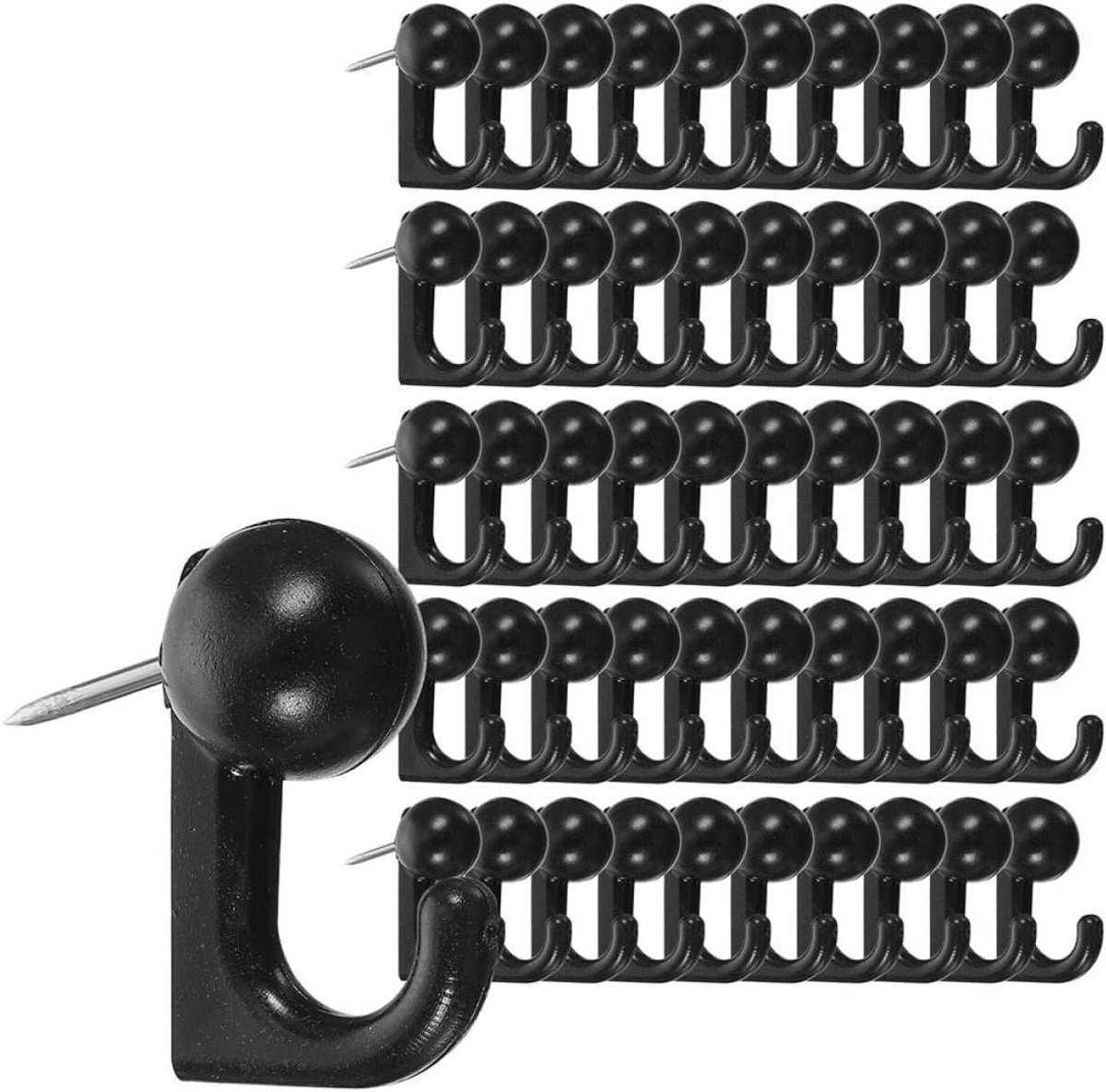 Decoratieve Duimspijkers - Kantoor Pinnen - Foto's Ophangen - Stevige Metalen Haak - 100 Stuks - Zwart