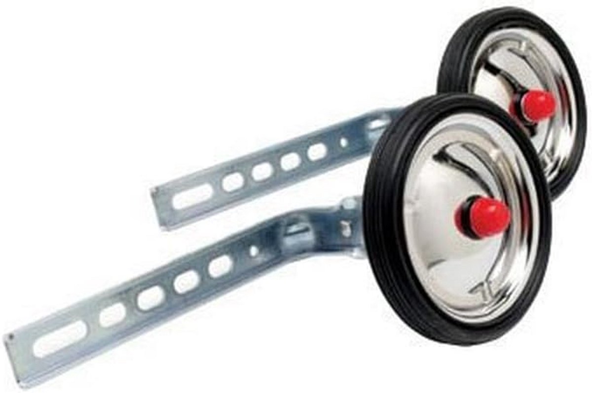 Steunwielen Fiets Universeel Zwart Zilver voor Kinderfietsen 12-20 inch