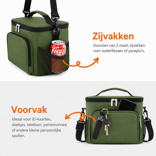 BOTC Koeltas - Koelrugzak - Lunchtas - 13 liter - 30x19x23cm - Lekvrij en waterdicht - Geïsoleerde Koeltas - Groen van BOTC — afbeelding 3