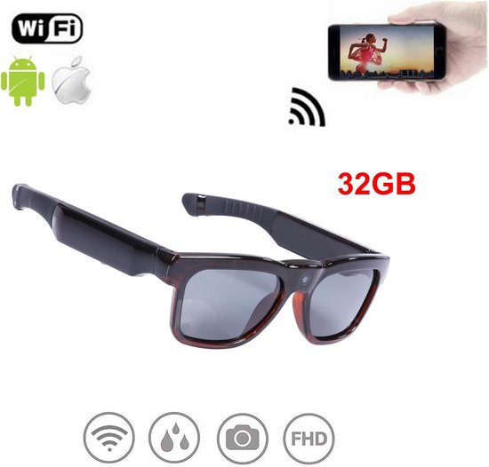 OhO sunshine 32 GB WiFi-camerablail, streaming alleen video en foto's van bril naar app met Ultra Full HD-camera en UV400-zonnebrillens voor buitensport — afbeelding 2
