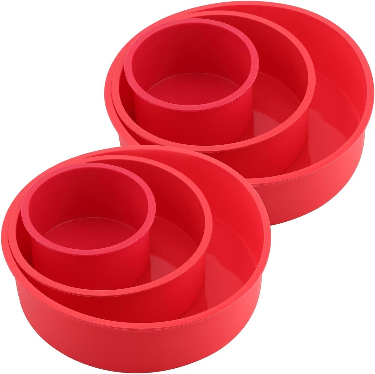 Set van 6 Ronde Silicone Cakevormen - 4,1 inch - Ideaal voor Taarten, Brownies en Brood Bakken
