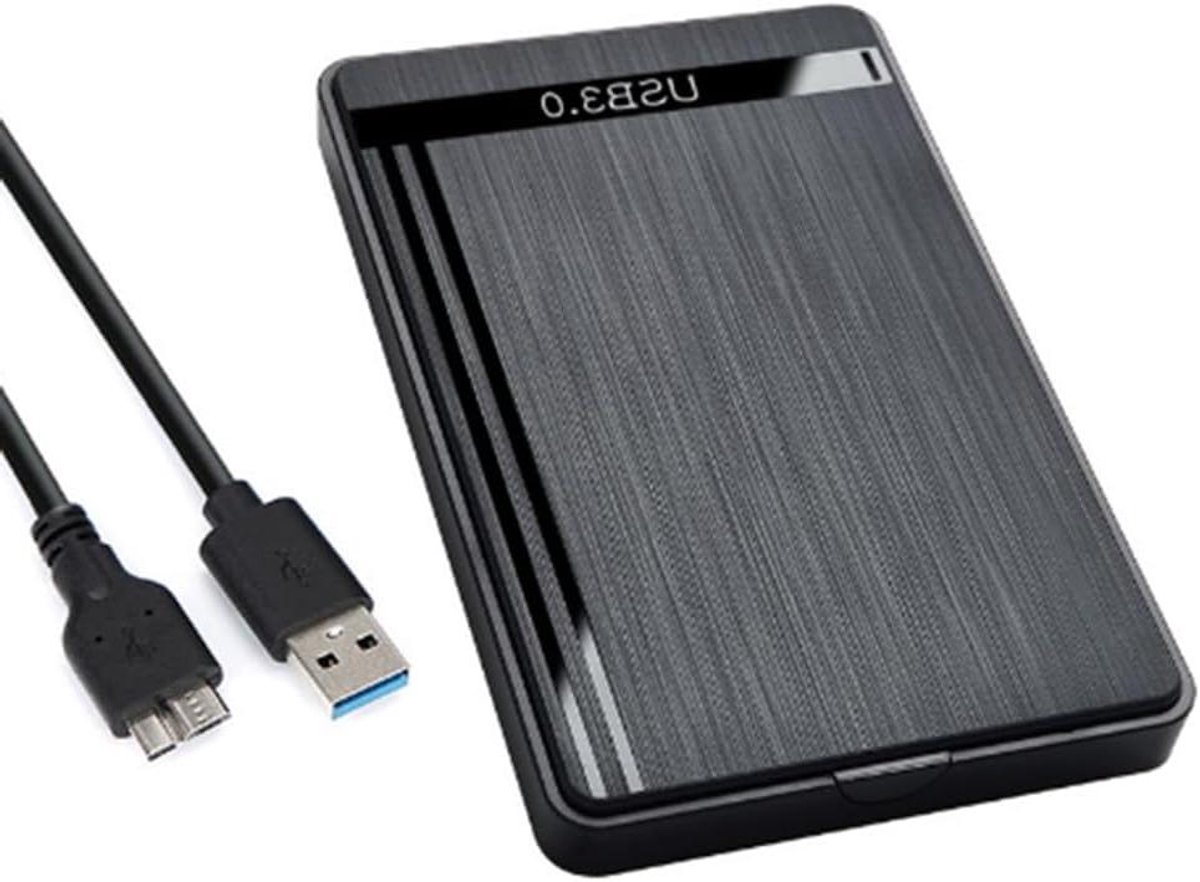 Externe Harde Schijf Behuizing - Mobiele HDD Box - Data Opslag - USB 3.0 Snelheid - 2.5 inch - Zwart