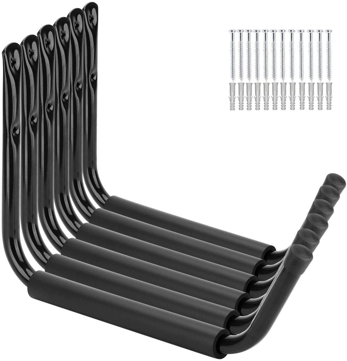 Cosensi- Kayak Rack Heavy Duty - Wandbeugel - 6 Stuks - Stalen Hangers - Geschikt voor Surfboard/Canoe - Tot 50 Pond Belastbaar - Opslaghaak