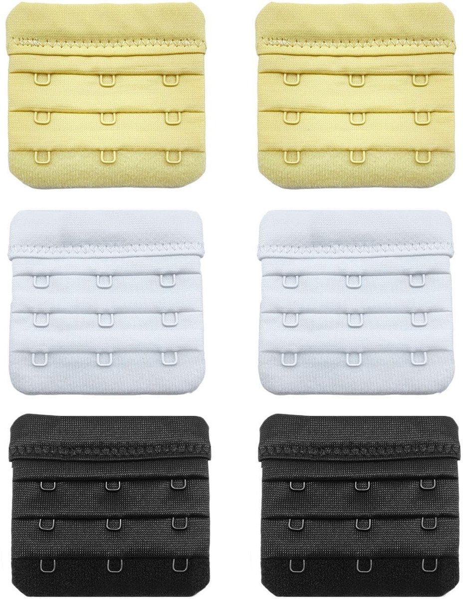 Cosensi- Beha-accessoires 6 stuks - Beha-verlengingsgesp - Zachte beha-gesp - Comfortabele accessoires - Nylon materiaal - Afmetingen 6 x 5,7 cm - Beha-verlenging
