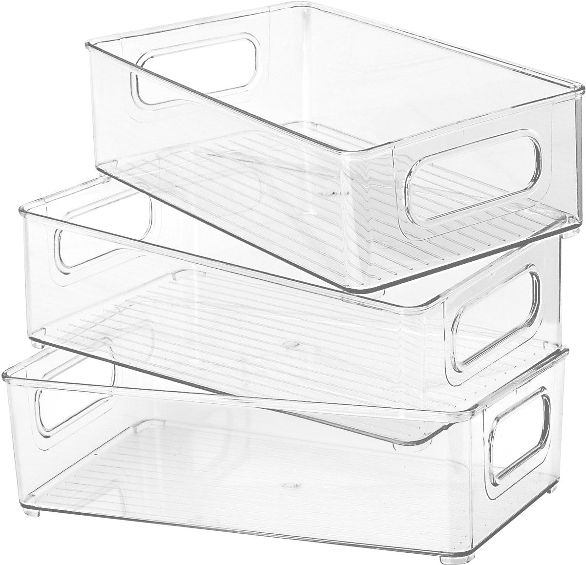 Cosensi- Koelkastorganizers Set van 3 - Koelkastcontainer - Opbergdoos voor Keuken - Trans