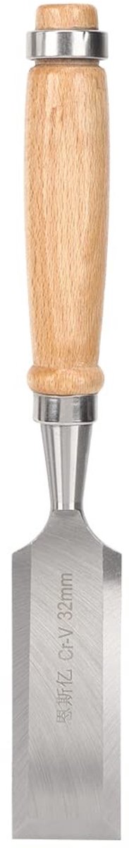 Cosensi- Platte Beitels 32 mm - Houtsnijgereedschap - Ergonomisch Houten Handvat - Duurzaam Chroom-Vanadium Staal - Scherpe Rand - Kwaliteitscontrole - Beitel