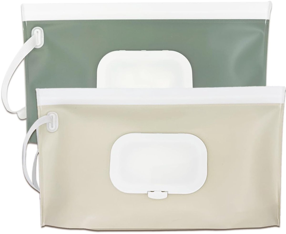 Cosensi- Doekdispenser 2-pack - Draagbare Navulbare Doekhuiders - Herbruikbare Reis-Babydoekjes-Dispenser - Waterdicht - Stofdicht - Hoogwaardig EVA-Materiaal - Doekjeshouder