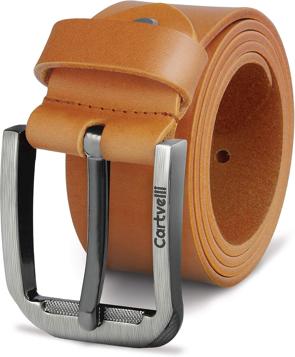 Leren Herenriem Volnerfleer Plantaardig Gelooit - 40mm Breed & Kortbaar - Nikkelvrije Gesp