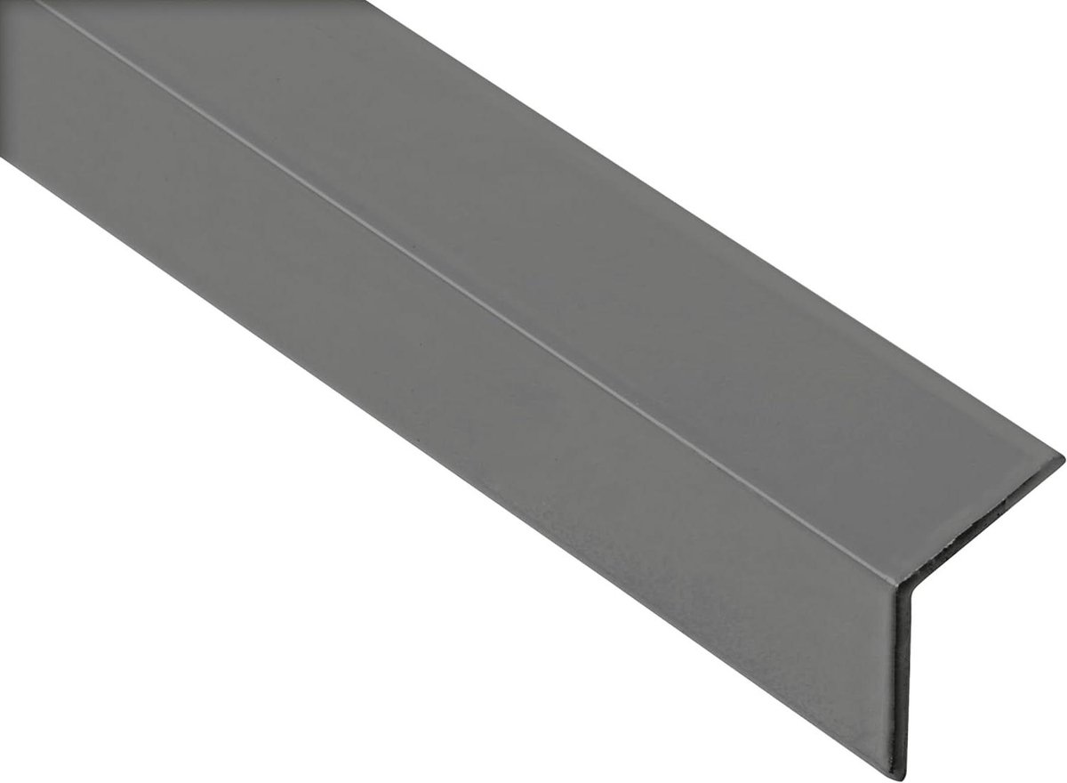 Hoekprofiel Aluminium - Plastic gecoat - Randafwerking Trappen - Hoge Kwaliteit - 100 cm - Antraciet