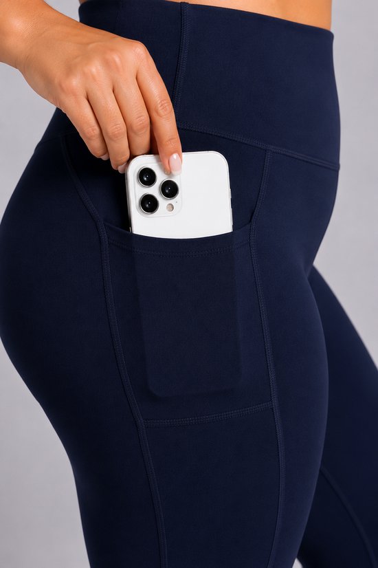 SparkNine Softcurve plus size legging - met zijzakken - 3XL - blauw - zachte stof - ademend - niet doorschijnend — afbeelding 4