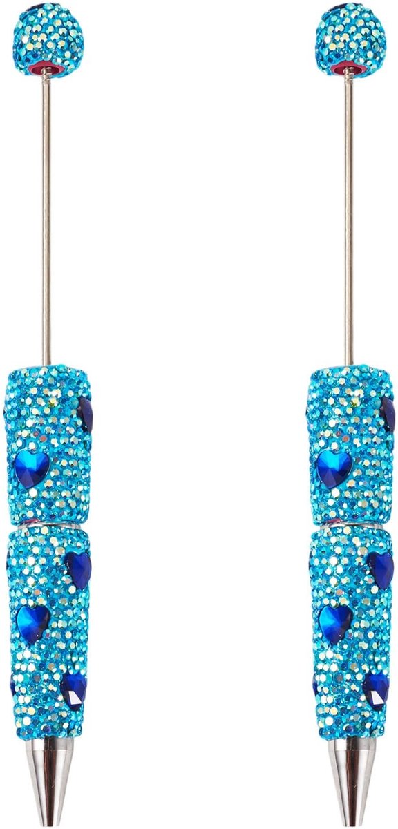 Dailygoods - 2 Stuks Hartvormige Strass Kralen Balpen voor DIY