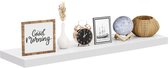Nolad® Wandplank - Wandrek - Boekenplank - Industrieel - Zwevend - 90 x 23.6 x 3.5cm - Inc bevestigingmaterialen - Wit