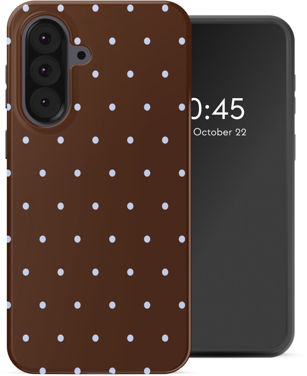 Selencia Hoesje - Geschikt voor Samsung Galaxy A37 (5G) - Backcover - Happy Dots Chocolate